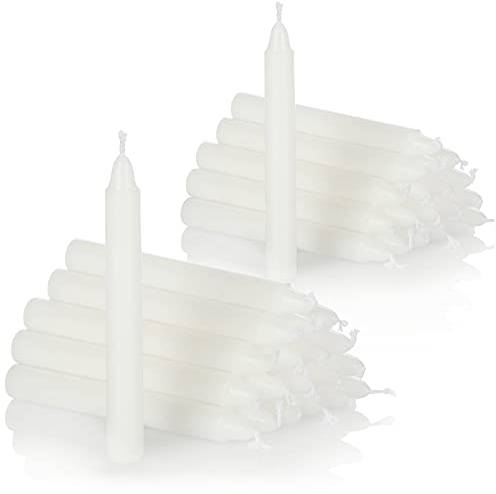 COM-FOUR® 40X candele per alberi in cera - candele per alberi di Natale, candele per alberi di Natale, candele piramidali per Natale - candele piccole - Ø 11 x 105 mm (40 pezzi - bianco)