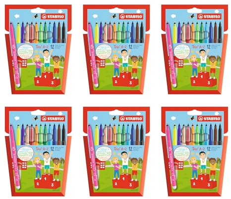 STABILO - Filzstift - Trio A-Z | 6x 12er Pack