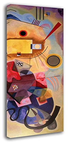 Quadro Moderno Verticale Kandinsky Giallo Rosso Blu Quadri moderni da Parete XXL grande Stampa su tela Canvas Decorazione Murale muro Soggiorno Arredo Camera letto Cucina (50x100 cm, kandinsky)