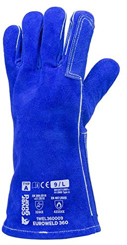 OC-PRO Schweißerhandschuhe T9 mit Kevlar, Blau