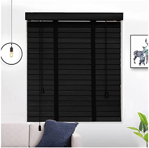 Sonakia Massivholz Venezianische Jalousie, 50mm/2in Lamellen Holz Fenster Jalousie, Verdunkelung Venezianische Jalousette, Rollläden, Horizontal Jalousien Für Fenster,WxH-150x200cm/59 * 78.5in