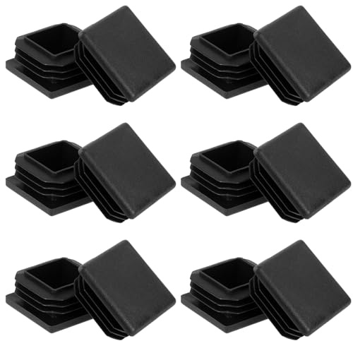 12 Stück Rohrstopfen 30x30 mm Schwarz Fußkappen Kunststoff Quadratischer Endstopfen Lamellenstopfen für Vierkantrohr Metallprodukte Stühle Regale Rohrabdeckung
