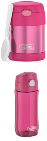 Thermos kids FUNTAINER FOOD JAR 0,30l, pink, Thermobehälter für Essen mit Löffel, 5 h heiß / 7 h kalt kids FUNTAINER TRITAN BOTTLE, pink, Kinder-Trinkflasche aus Tritan, leicht