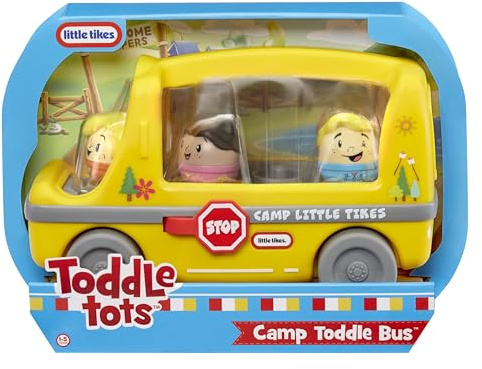 Little Tikes Toddle Tots Camp Toddle Bus - Ensemble de jeu avec bus et 3 figurines pour simulation, jouet et cadeau pour tout-petits