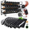 Havenhaus Gewürzregal Set Schwarz | Stehend oder Wandmontage | 24 Gewürzgläser + 336 Gewürzetiketten Deutsch & Accessoires | Modernes Design | Lebensmittelecht & Spülmaschinenfest