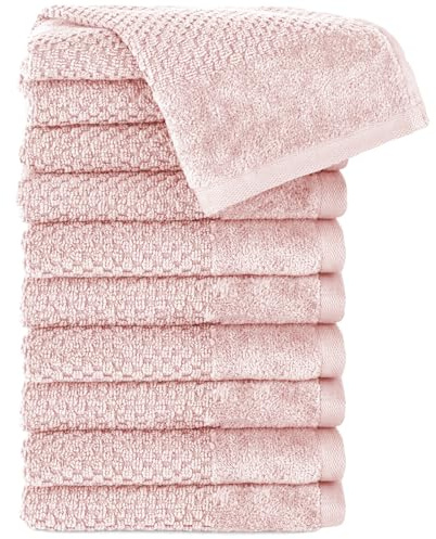Pure Label Gästehandtuch 10er-Pack 30x50cm aus 100% Baumwolle - Rosa | 100% Baumwolle, weich & saugstark - Waschbar bis 60∘C, trocknergeeignet