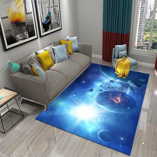 3D Universum, Weltraum, Planet, Galaxie, Landschaft Teppich Für Schlafzimmer Kinderzimmer Wohnzimmer Im Freien Balkon Terrasse, Matten Für Küche Krabbelmatte Modern Dünne Kinderteppiche 160 X -2E6N0X9