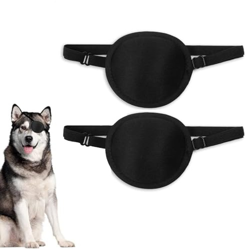 KPPTYTY Dog Eye Patch, Adjustable Soft Dog Eye Patch, Eye Covering for Dogs After Surgery Wounds, Pack of 2 | Eye Covering for Dogs After Surgery Wounds, Pack of 2