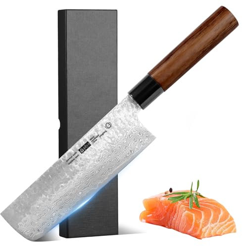Plys Coltello da Cucina Nakiri Professionale Giapponese Coltello per Verdure Acciaio Inossidabile 9Cr