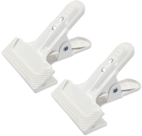 Murtenze Lot de 2 pinces à ressort robustes de 10,2 cm en métal noir pour arrière-plan de photographie, travail du bois et projets d'amélioration de la maison (blanc)