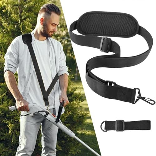 Strimmer Harness Padded Belt Shoulder Strap, Strimmer Harness Mower Trimmer Shoulder Strap, Adjustable Petrol Strimmer Harness, Trimmer Harness Strap Compatible with Most Grass Trimmer