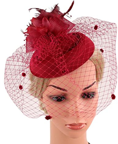 Watreketal Haarband,Fascinator Damen Fascinator Stirnband Tea Party Fascinator Hut Cocktail Blume Fascinator Schleier Mesh