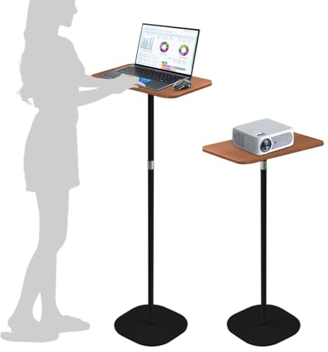 Stehpult Höhenverstellbar Schreibtisch, 46-120cm Adjustable Rednerpult | Verstellbares Mobile Stehpult, für Laptop, Projektor Büro Studie Arbeit Laptoptisch Höhenverstellbar-Schwarz
