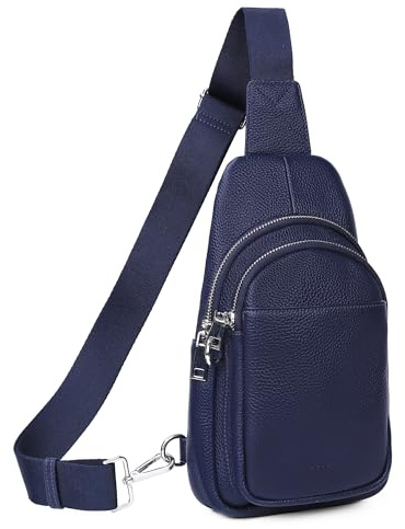 befen Echtleder Brusttasche Damen Klein, Leder Sling Bag Diebstahlsicher | Crossbody Bag Damen RFID-Blockierung Schulterrucksack Vielseitige Umhängetasche für Reisen Sport Arbeiten Einkaufen