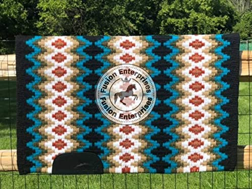 EQUIEMPRESS Sattelunterlage Western Show/Westernsatteldecke aus Neuseelandwolle, Top Wool Pad Sensor Flex (Anpassung möglich) A-12 (34 x 36)