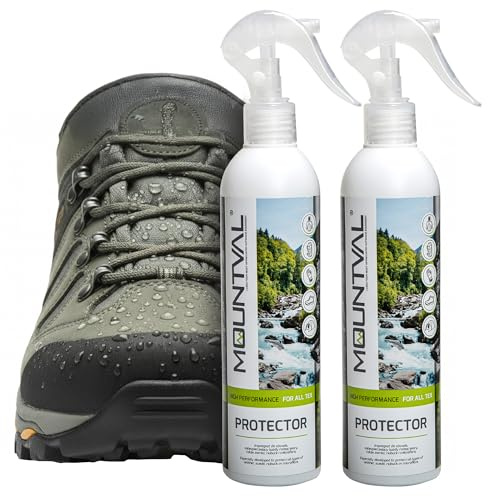 Imprägnierspray Schuhe & Leder 2x 300 ml – Mountval Protector Imprägnierung für Wildleder, Nubuk, Textil & Glattleder, Outdoor-Schuhe & Sneaker, geeignet für GORE-TEX