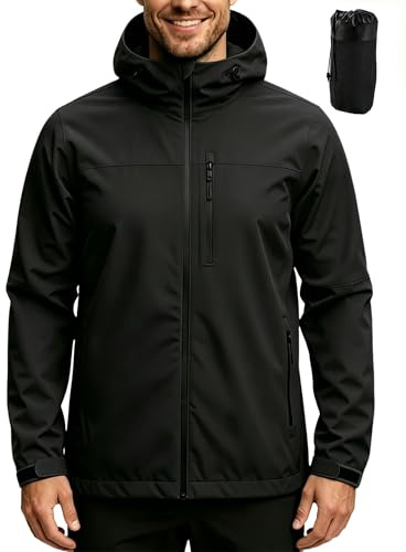 ACCNUO Regenjacke Herren Wasserdicht Atmungsaktiv Regenanzug Freizeitjacke Kapuze Regenjacke Geeignet für Wandern Bergsteigen Angeln Camping Radfahren und Jagen