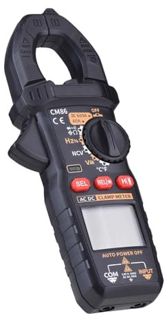 Walmeck Pinza Amperometrica Digitale 600A AC DC Corrente Tensione Tester Multimetro True RMS con NCV Temperatura Diodo Resistenza Misurazione Spegnimento Automatico LCD Retroilluminato