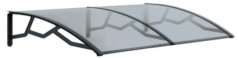 Art Plast - Auvent de Porte d'Entrée et fenêtre 100 x 145 cm - Polycarbonate Anti UV Marquise Extérieure Transparente - Protection Intempéries