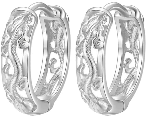Abaodam Boucles Oreilles Homme Dragon Rétro Alliage Robuste Créoles Simples et Classiques Accessoires Mode pour Quotidien et Scène Cadeau pour Homme