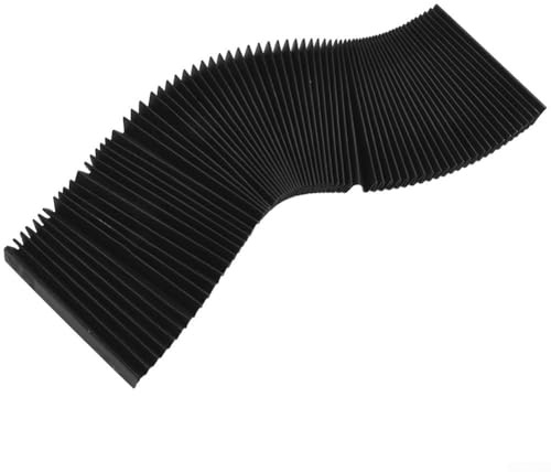 Flexible Protective Flat Accordion Bellows Cover for CNC Milling Machines, Dust Proof, Oil Proof, Waterproof, Black, 175mm Width