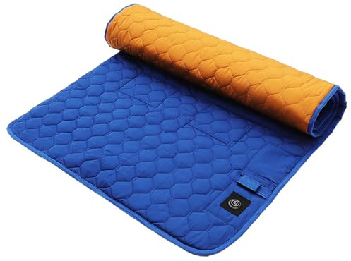 Pongnas USB-Heizmatte, 7-Zonen-Wärme-Isomatte, Einstellbare Temperatur, Campingmatte mit Aufbewahrungstasche für den Innen- und Außenbereich (BLUE)