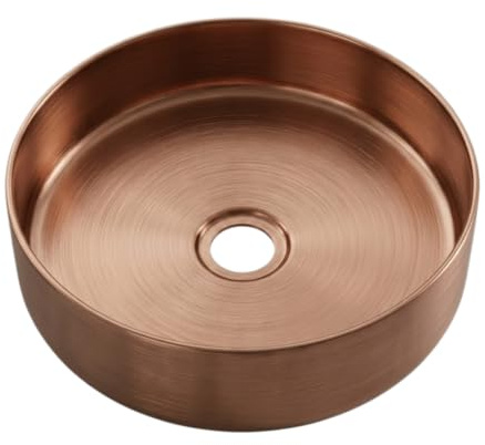 Essebagno Essenox vasque à poser ronde 37.5cm en inox cuivre brossé