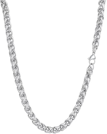 PROSTEEL Collana Uomo Donna, Catena a Maglia Spiga, Catena di Grano, Larghezza 2/3/6/9mm, 316L Acciaio Inox Chirurgico, Confezione Regalo Inclusa, Regalo Uomo Ragazzo
