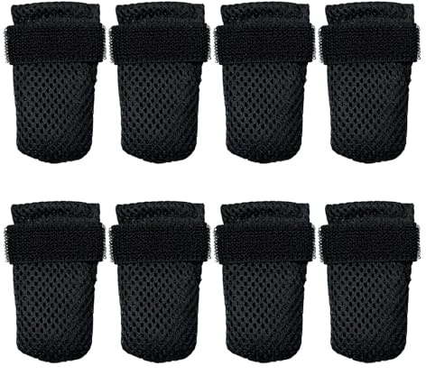 8 stycken kattvantar i polyester för att förhindra repor, andningsbara kattstövlar i nättyg, justerbara kattunge, tassar, husdjurskloskyddsstrumpor för bad, matning och nagelklippning (S, svart