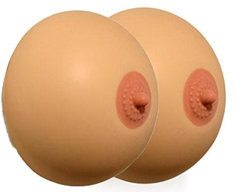 2x Busen Anti Stress Knetball CBK-MS mit Brustwarze Boobs Partygag