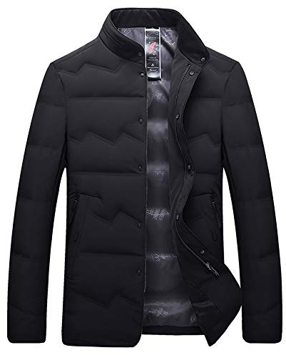 GYXYYF Veste De Réchauffement pour Hommes d'affaires pour Hommes avec Engrais pour Augmenter Le Gras Graisse Couleur Unie Veste De Duvet Froide XL Noir