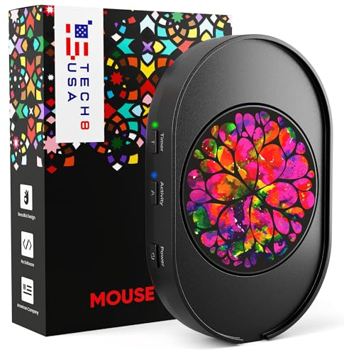 TECH8 USA Mouse Mover Device, Undetectable Mouse Jiggler for Laptops and PC Computers with Software-Free, Random Automatic Movement - Made in Austin with US & Imported Parts, Lava
