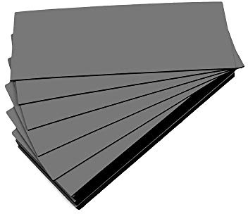 25 magnetische Etiketten, Farbe (Grau, Länge 5 cm – Breite 4 cm)