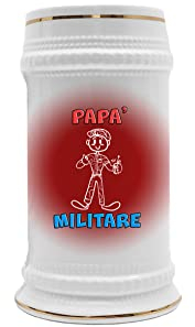 Boccali Festa del Papà - Militare - Papà Militare - Idea Regalo Festa del Papà - Boccale Birra Divertente - Boccale da 500 ML - Regalo Papà - Idea Regalo Papà