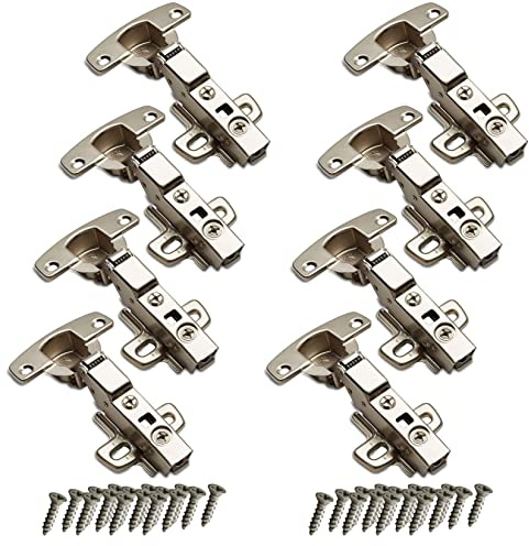 SOTECH 8 Stück Hettich Sensys Topfband 8645i TH52 Mittelanschlag Vorliegend | Öffnungswinkel 110 Grad Scharnier Höhe Distanz : 1,5 mm mit Dämpfung inkl M4x16mm Schrauben für Küchenschränke halb