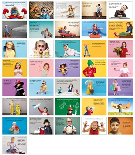 Clever Pool Grußkarten 36 Stk. – Postkarten Set mit frechen Kinderbildern – starke Sprüche - Postkarten zum Verschenken – vielseitiges Set – hochwertig verarbeitet – schöne Farben – DIN A6