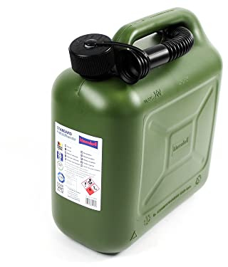 X-Parts Benzinkanister 10L Kraftstoff Kanister UN-Zulassung Kinder-Sicherheitsverschluss Inkl. Ausgießer Diesel Benzin ÖL E10 + E85 geeignet