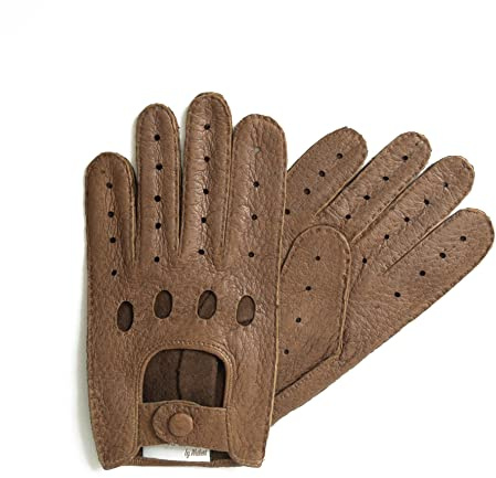 HAND GEWAND Herren Autofahrerhandschuhe aus Peccaryleder – Edle Fahrhandschuhe für Auto, Cabrio & Oldtimer
