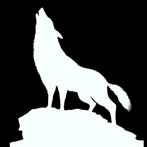 BYNYXI Wolfskopf Auto Aufkleber, 4 Stück Reflektierende Aufkleber Wolfskopf Vinyl Seitenkörper Running Wolf Aufkleber Heckscheibe Tuning Wolf Car Totem Sticker Wasserdicht Autoaufkleber-14cmx13.5cm