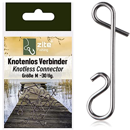 Zite Fishing Knotenlosverbinder Angeln 30 Stück - Angel-Wirbel No Knot Connector Größe M Angelausrüstung - Knotenlos Schnurverbinder als Angelzubehör (M)