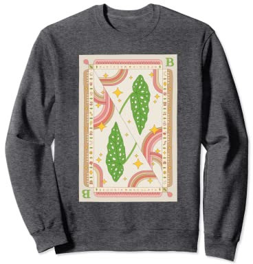 Begonia Maculata Houseplant Illustration Playing Card Design Sweatshirt