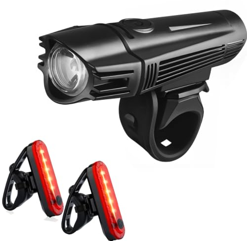 Feu arrière de vélo (2PCS),Lumière vélo Avant et Arrière Rechargeables par USB,Rotatif à 360° 2200mah Phare de vélo et Feux arrière pour vélo, étanche Lampe LED pour Vélo, VTT, VTC, Bicyclette, etc