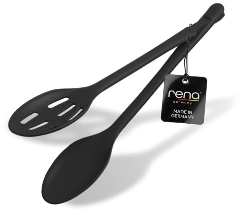 rena germany® Couverts de service à salade – 1 pièce – Résistant à la chaleur – Passe au lave-vaisselle – Fabriqué en Allemagne, Noir