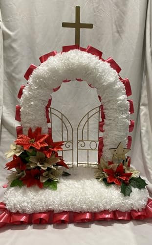 Gates of Heaven Christmas Silk Funeral Flower Tribute Memorial Bouquet