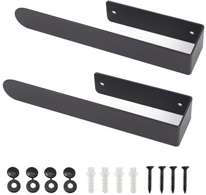SYPEN Handtuchhalter ohne Bohren - Selbstklebende Handtuchstange aus Edelstahl für Badezimmer - Hantuchhalterung Bad Wand zum Kleben - Metall Handtuchhalterung in Schwarz, 23CM Lang 2Pack