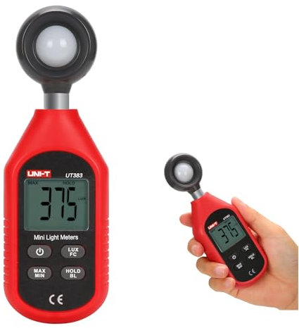 UNI-T UT383 Light Meter 200,000 LUX Digital Luxmeter Luminance Lux Fc Test Max Min Illuminometers Photometer