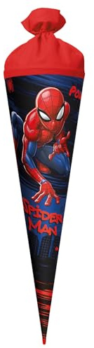ROTH Schultüte groß Marvel Spider-Man 70 cm - rund, Fillzverschluss, ROT(H)-Spitze - Zuckertüte Marvel Spider-Man Schulanfang