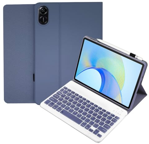 leleyo Case with Keyboard for Honor Pad X9 11.5“ Smart Cover Magnetic with Removable Wireless Bluetooth Keyboard QWERTY for Honour Pad X9 11.5 Inch (Purple)