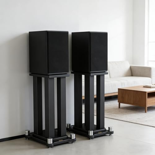 2 Piezas Soporte para Altavoces, Soporte Altavoces pie de Alta Resistencia Sostiene parlantes de estantería, parlantes satélite, parlantes Grandes, Sostiene parlantes de 40kg (80cm)