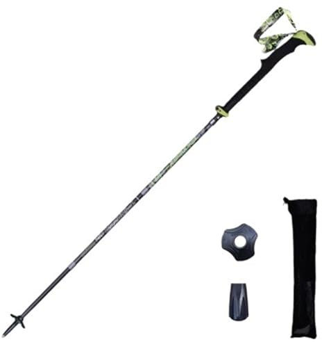 KUIBAFN Wanderstöcke Zusammenklappbare leichte Trekkingstöcke mit Schnellverschluss, Wanderstock, Rennen, Laufen, Outdoor-Gehstock, Kohlefaser, 115–135 cm für Camping, Wandern(Black S)